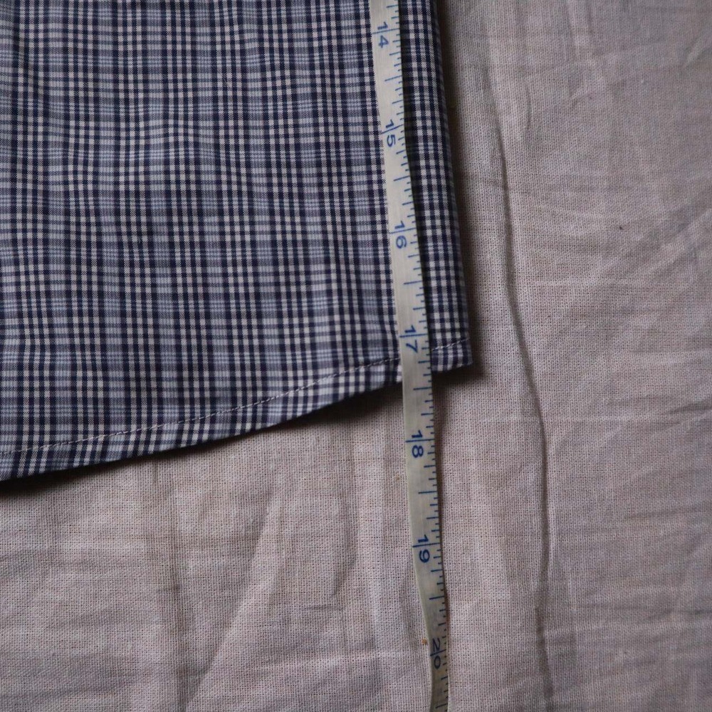 Eton Contemporary Fit Plaid Dress Shirt Blue White Men's Size 17 43 - Picture 6 of 7